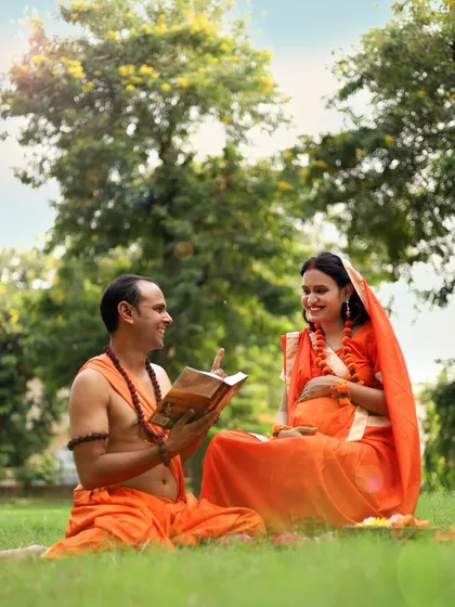 We bring your imagination to life, even creating a divine Ram and Sita themed shoot. This is about celebrating your journey with stories that are close to your heart, making these memories truly sacred.