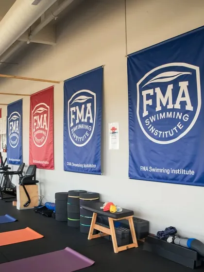 A look inside one of our dry-land training areas. In addition to pool work, we offer fitness and flexibility training to create well-rounded athletes.
