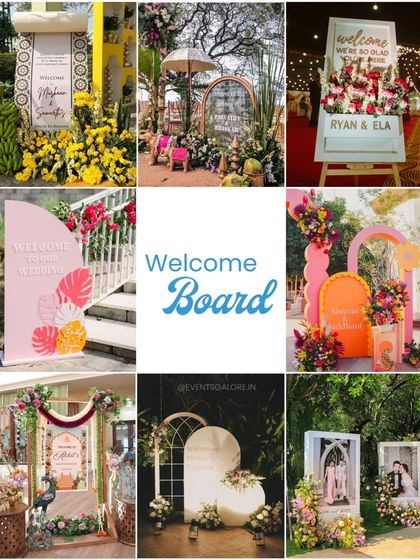 A welcome board is the first piece of decor your guests will see. I can help design a stunning board that matches your theme, whether it's a floral, rustic, or modern design. (Concept inspiration).