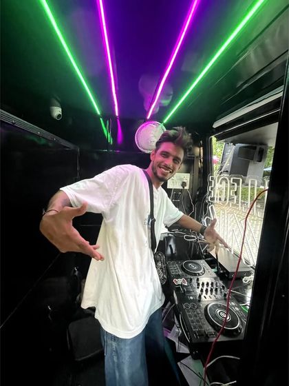 Just having fun on the Red Bull tour bus. Sometimes the journey between gigs is just as memorable as the parties themselves.