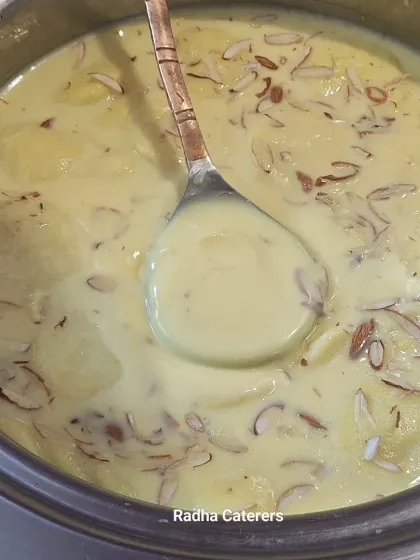 Our Rasmalai is made with soft paneer discs soaked in thick, creamy milk and garnished with almonds. It's a rich and satisfying dessert for any occasion.