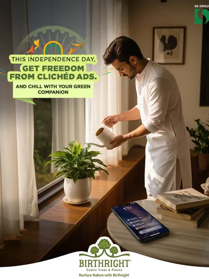 Get freedom from clichéd ads and chill with your green companion. Tending to a plant is a peaceful way to celebrate the day.