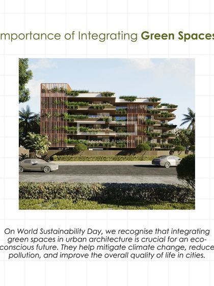 Integrating green spaces into urban architecture is crucial for an eco-conscious future. This design incorporates tiered green balconies, helping to mitigate climate change, reduce pollution, and improve the overall quality of life.