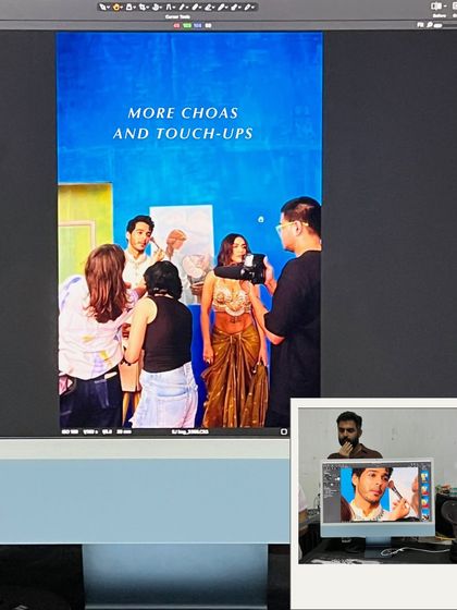 More chaos and touch-ups. A little peek at my screen showing the behind-the-scenes action from the Bridal Asia shoot. The reality of a photoshoot is constant adjustments to get that perfect shot.