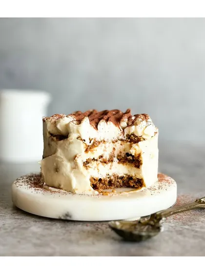 Another look at my delicious gluten-free Tiramisu. The layers of coffee-soaked sponge and creamy mascarpone are simply divine.