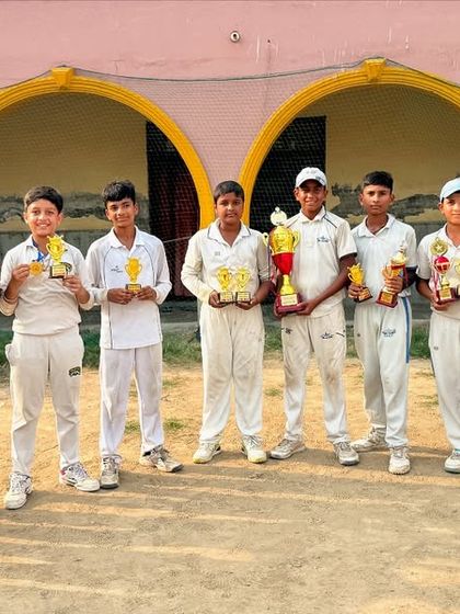 The entire Ssca junior team lined up with their individual awards. It's a wonderful sight to see so many players being recognized for their contributions.