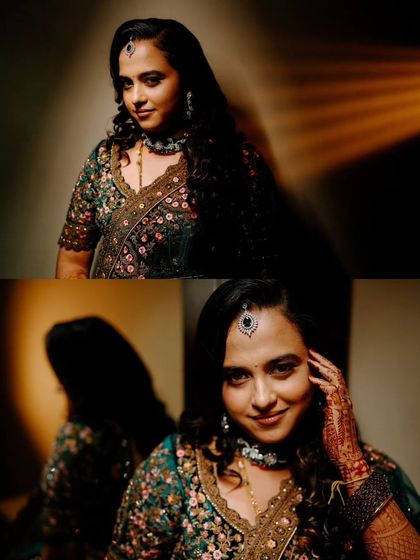 A set of dramatic bridal portraits using spotlighting. This technique creates a moody, glamorous feel perfect for an evening reception look.