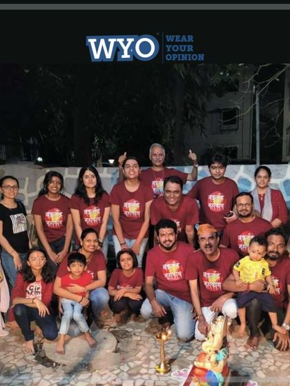 A family that celebrates Ganpati Utsav together, twins together. It's wonderful to see all generations enjoying the festival in our matching Ganesha tees.