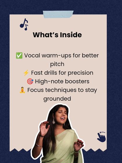 What's inside our free vocal guide? Vocal warm-ups for better pitch, fast drills for precision, high-note boosters, and focus techniques to stay grounded.