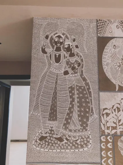Another detail from the Indian art mural, this time showing a depiction of traditional figures. My installation ensures every detail is preserved.