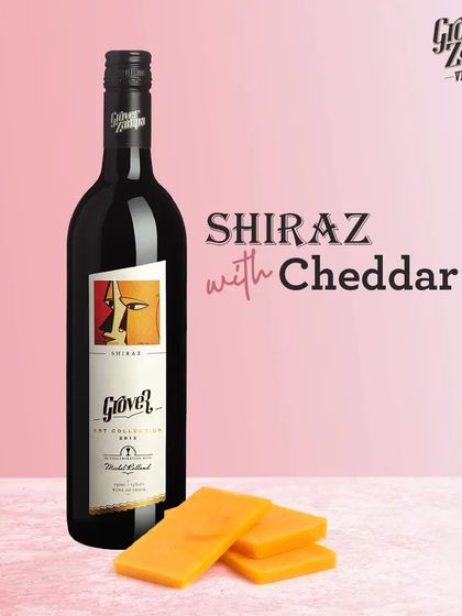 A classic pairing for a bold red. The rich, nutty flavor of Cheddar cheese stands up beautifully to the dark fruit and pepper notes of our Art Collection Shiraz.