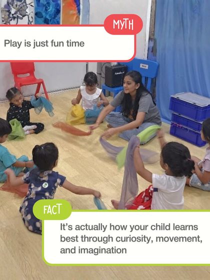 Myth: Play is just for fun. Fact: It's actually the best way your child learns, through curiosity, movement, and imagination. We put this fact into practice every day.
