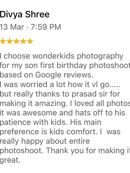 Reading words like these from parents means the world to me. Knowing that my patience and focus on the child's comfort made the experience amazing is why I have been doing this for two decades.