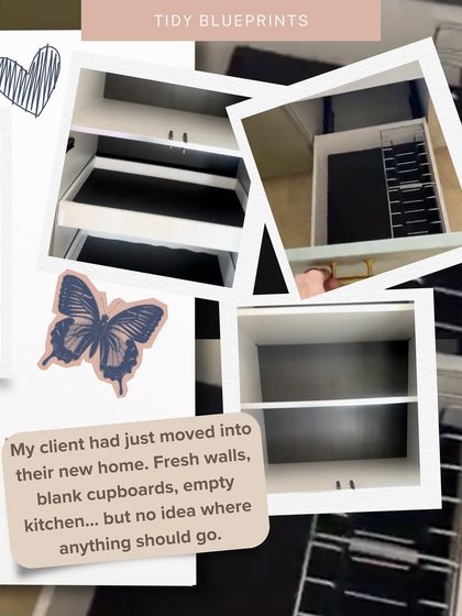 The start of a new home project. My client had fresh walls and blank cupboards but no idea where to begin. This is where I come in, laying the foundation for an organized and functional space.