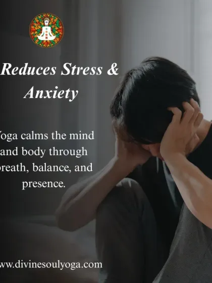 Yoga reduces stress and anxiety by calming the mind and body through breath, balance, and presence.
