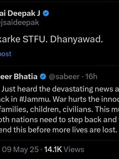 A blunt response to naive calls for peace without addressing the root cause of aggression. Sometimes, the most appropriate response is to demand silence. Kripya karke STFU. Dhanyawad.