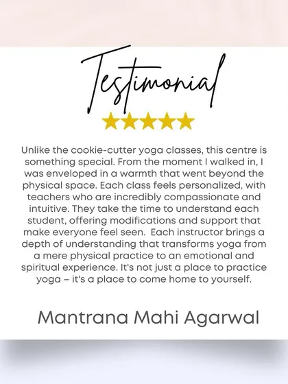We are deeply moved by the experiences our students share. This feedback reflects our commitment to creating a warm, personalized, and transformative space that feels like coming home to yourself.