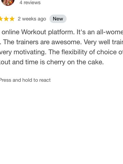 The flexibility to choose your workout and time is a "cherry on the cake" for this member. She loves that our all-women tribe is led by awesome, motivating trainers.