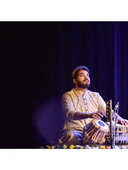 Looking up, perhaps listening to my fellow artist, during a concert. This is what the musical conversation is all about.