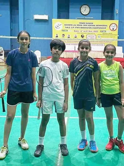 Some of our youngest champions on the court after the District Gautam Buddha Nagar Badminton Championship. We believe in building a winning mindset from the very beginning.
