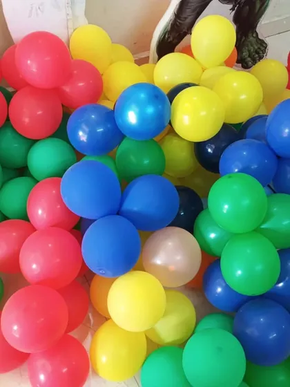 A pile of colorful balloons, ready to be transformed into an amazing Avengers-themed arch.