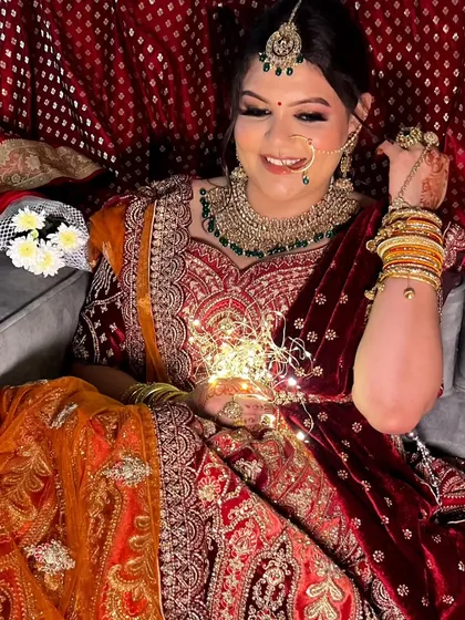 The complete look, with the bride looking radiant and ready for her big day.