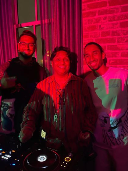 With friends at a Diwali event. Community is at the heart of these celebrations, and I love being part of the festivities.