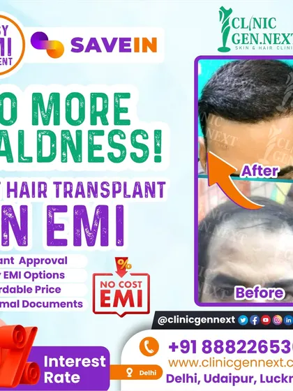 No more baldness. Get your hair transplant on a no-cost EMI plan with instant approval and minimal documents. Don't let budget hold you back from regaining your confidence.