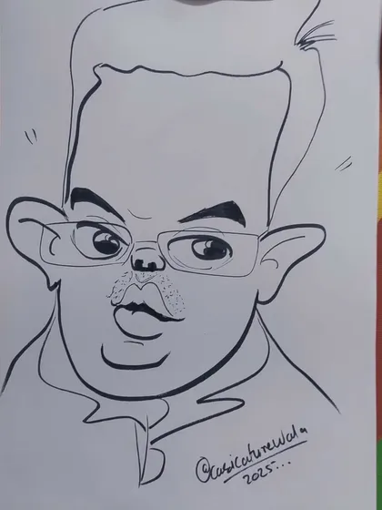 A caricature of a scriptwriter. I tried to capture a thoughtful and creative expression.