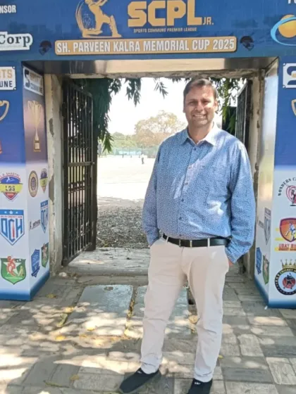 At the entrance of the Sh. Parveen Kalra Memorial Cup. It's an honor to provide my services and support events that promote sports and fitness in the community.