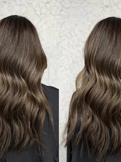 We’re all about that color pop. This collage shows a beautiful, rich brown color that is anything but basic.
