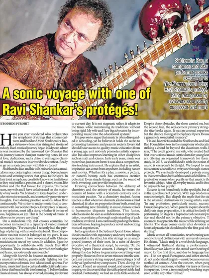 A very nice interview that appeared in The Pioneer. I was impressed by the young journalist who did her research and asked some very good questions.