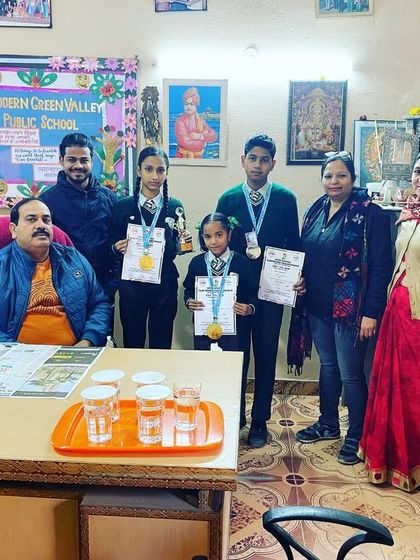 A group of our inter-school champions with their principal and teachers. A proud day for the school and our academy.