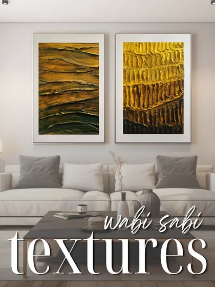 Your art should be a reflection of your life. These Wabi Sabi inspired textured pieces were created for a client's living room, bringing a sense of calm, imperfection, and beauty into their space. Let's create something similar for you.