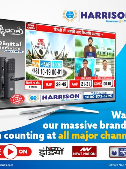 As the election results were announced, our branding was prominently featured on all major news channels, showcasing our influence during key national moments.