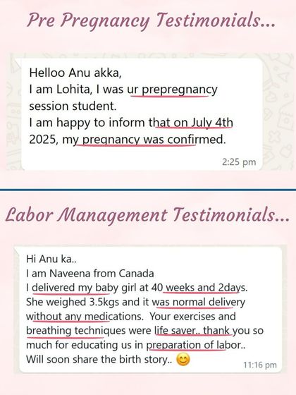From a confirmed pregnancy to a normal delivery without medication, these testimonials show the full spectrum of support my classes provide.