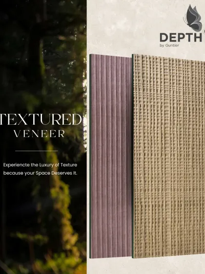 My 'Depth' textured veneer collection is designed for luxury. This image showcases a fluted and a woven pattern, perfect for creating statement surfaces.