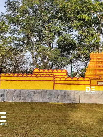 For the Mandya Flower Show, I was tasked with creating something monumental. I constructed this entire temple replica using thousands of yellow and orange marigolds, turning a floral concept into a grand architectural statement that honored our local culture.