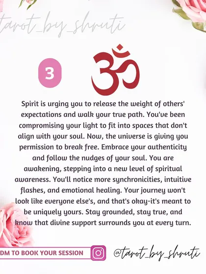 Pile 3, symbolized by the Om, urges you to release others' expectations and walk your true path. It's a sign of spiritual awakening and embracing your unique journey.