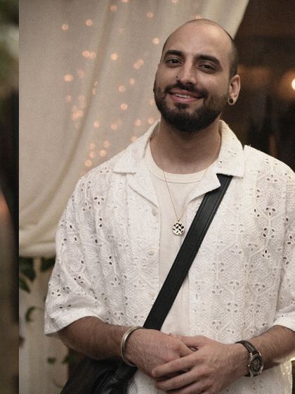 A guest at the launch event, where we celebrated the fusion of couture design and meaningful action with the Altruist Kada Bracelet.