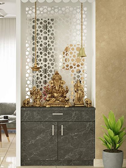 Bengaluru Interiors - Space-Saving Furniture Solutions Pooja Room Designs photo 6