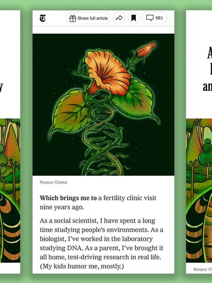 A mockup of the spot illustration as it appeared within the body of the New York Times article online.