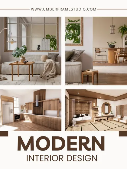 A mood board of modern interior design styles we love, from Japandi and minimalist to warm and organic.