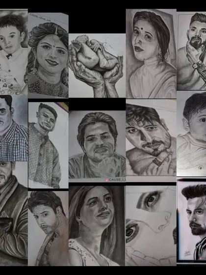 I create detailed, realistic portraits using pencil sketches. This collection shows the range of faces and expressions I've had the honor of drawing, turning photographs into timeless keepsakes.
