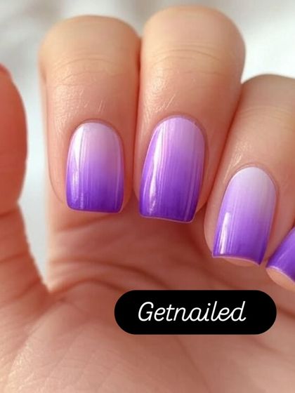 A beautiful purple ombre design, blending from a light lilac to a deep violet for a simple yet striking look.