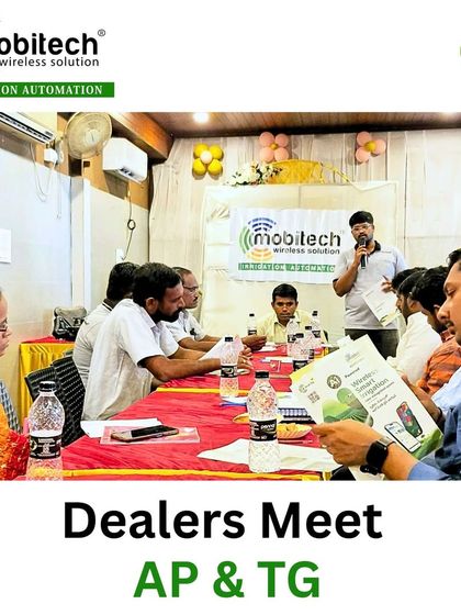 A presentation in progress at the dealers meet, outlining business strategies.