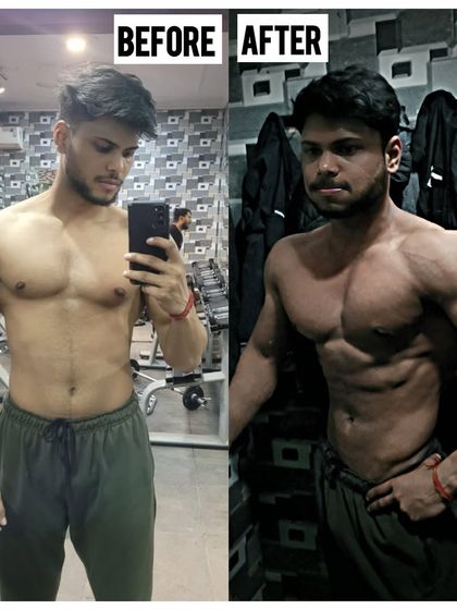 Another example of a successful lean bulk. We focused on adding quality muscle to his frame, resulting in a fuller chest and broader shoulders while maintaining clear abdominal definition.