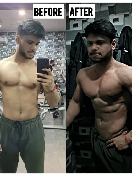 Another example of a successful lean bulk. We focused on adding quality muscle to his frame, resulting in a fuller chest and broader shoulders while maintaining clear abdominal definition.
