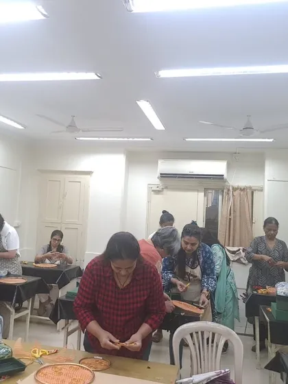 A look inside our Diwali Fresh Flower Decoration Workshop. Students are fully engaged, learning to create beautiful, festive pieces to adorn their homes for the festival of lights.