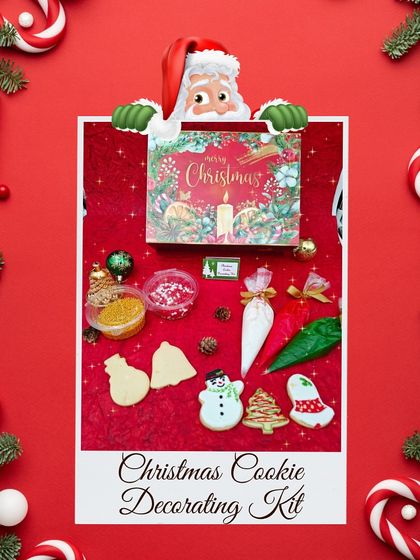A wonderful activity for the whole family, our Christmas Cookie Decorating Kit. It comes with pre-baked sugar cookies in festive shapes, along with colored icing and sprinkles, so you can create your own edible masterpieces.